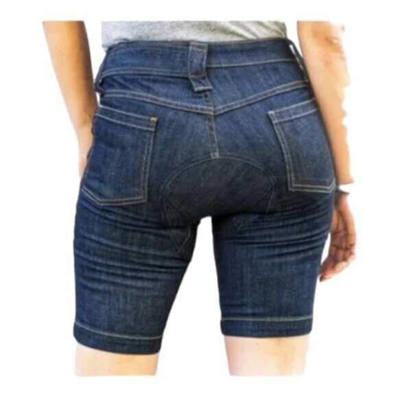 Ryb Ride Your Bike Black Summer Shade Denim Jean Cycling Shorts 9.5 oz US 27 - Picture 15 of 16